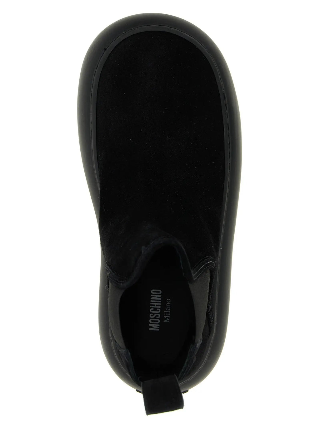 Moschino Black Calfskin Chelsea Boots