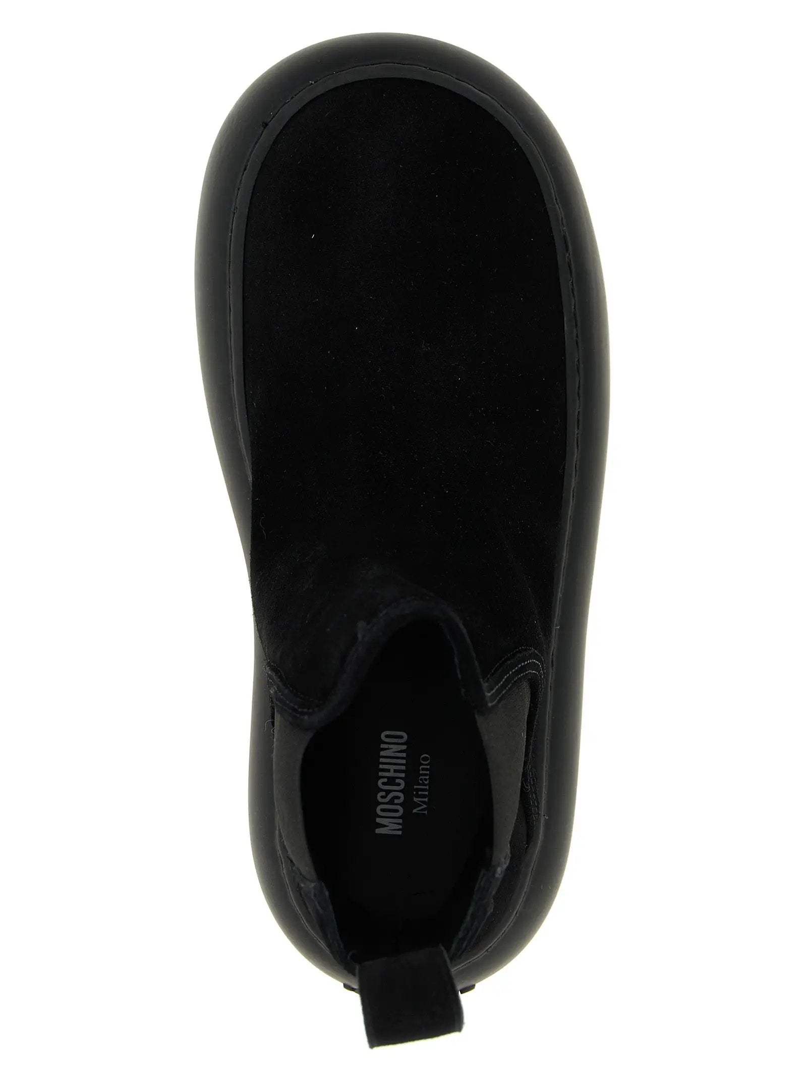 Moschino Black Calfskin Chelsea Boots
