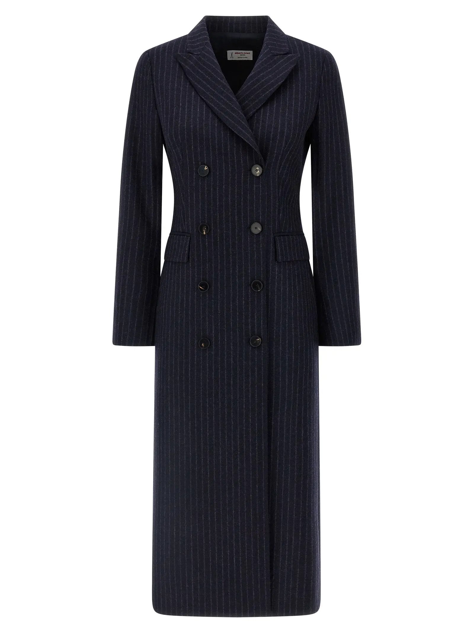 Alberto Biani Blue Virgin Wool Coat