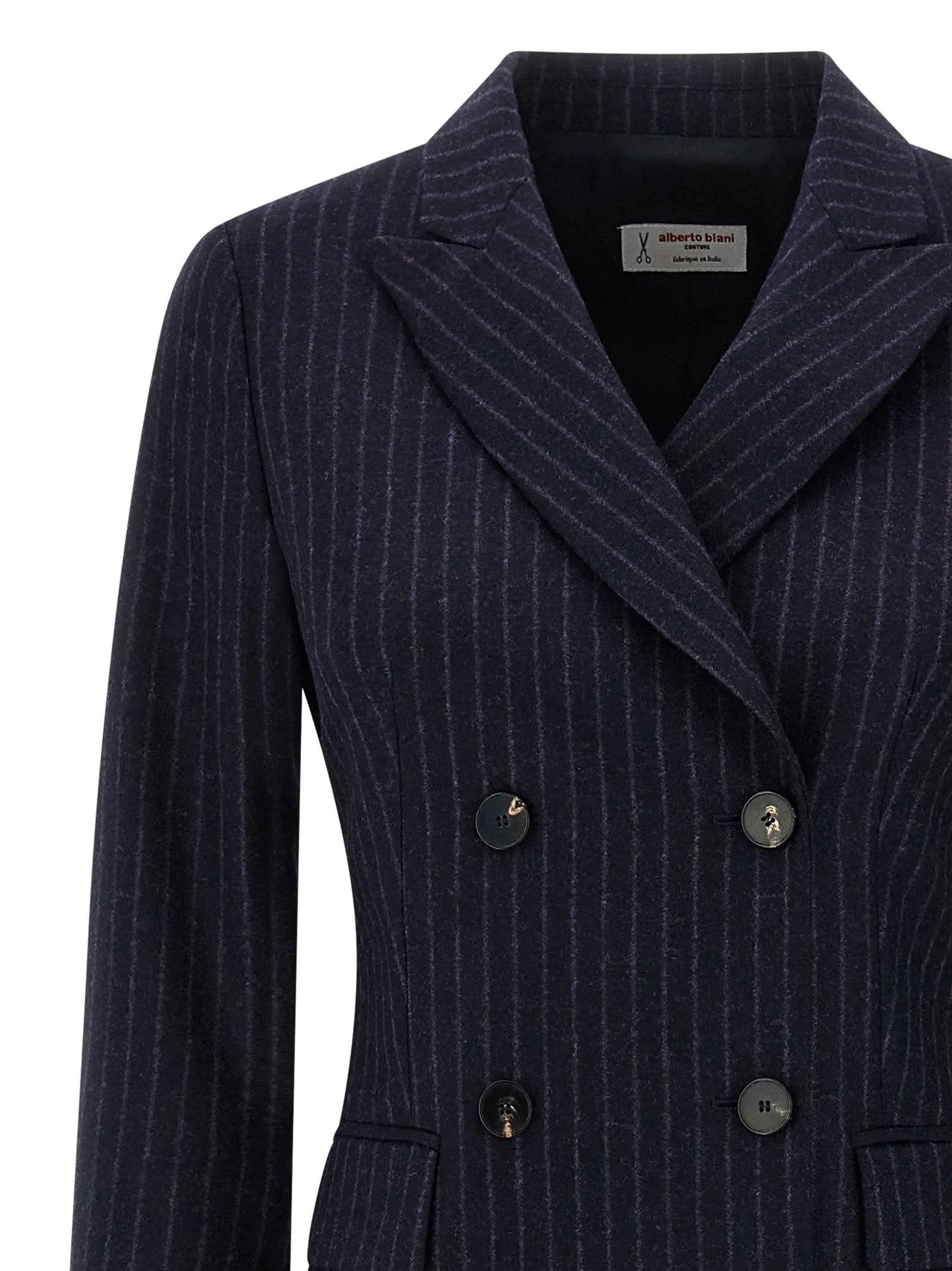 Alberto Biani Blue Virgin Wool Coat