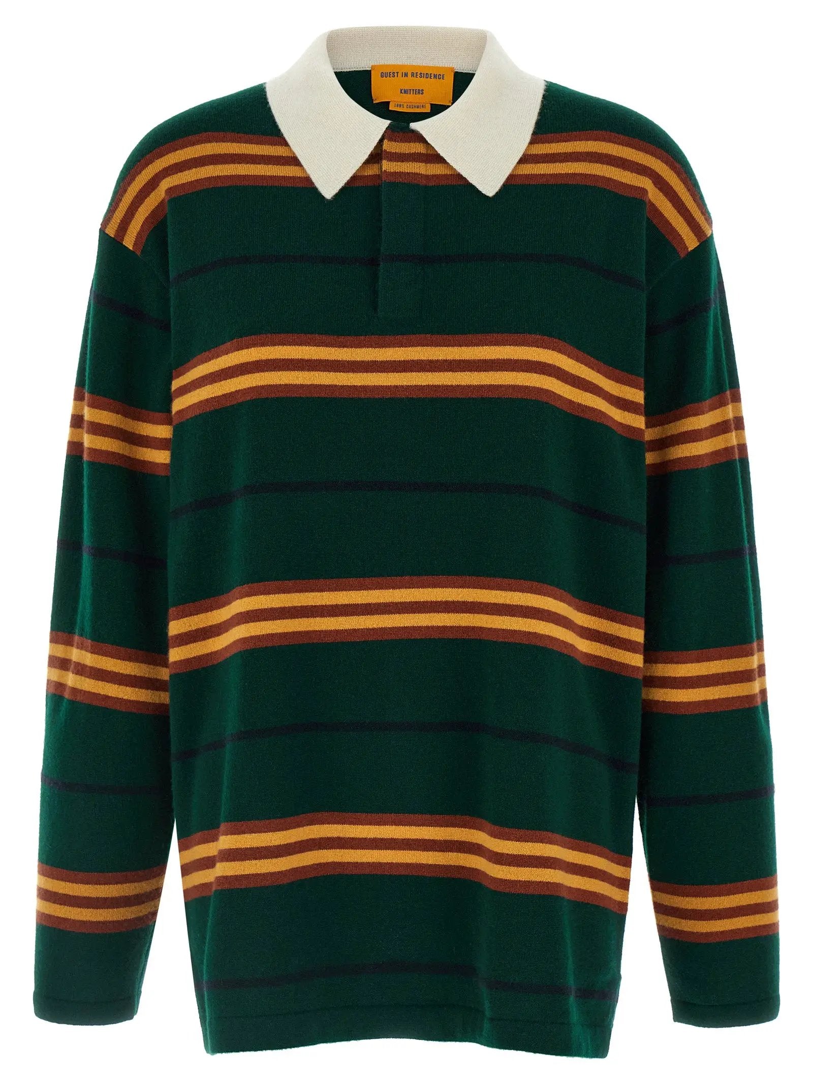 Guest in Residence Bicolor Cashmere Polo Shirt