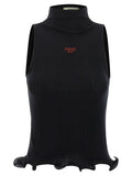 Fendi Black Polyester Sleeveles T-Shirt