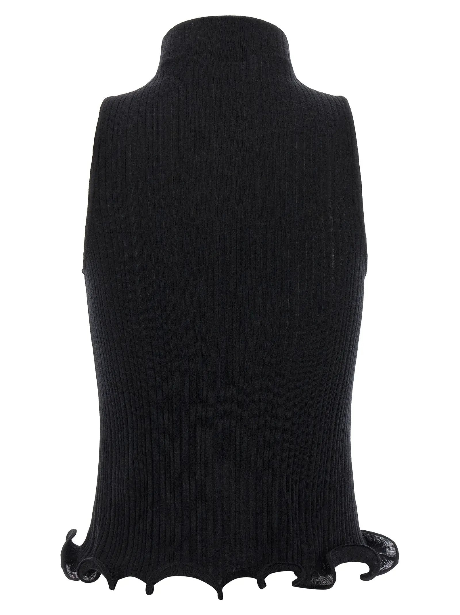 Fendi Black Polyester Sleeveles T-Shirt