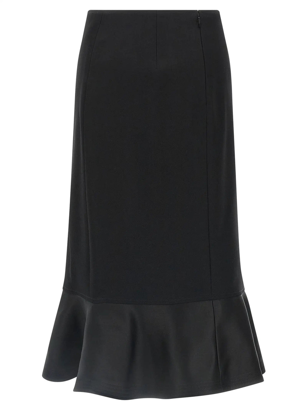 Fendi Black Virgin Wool Midi Skirt
