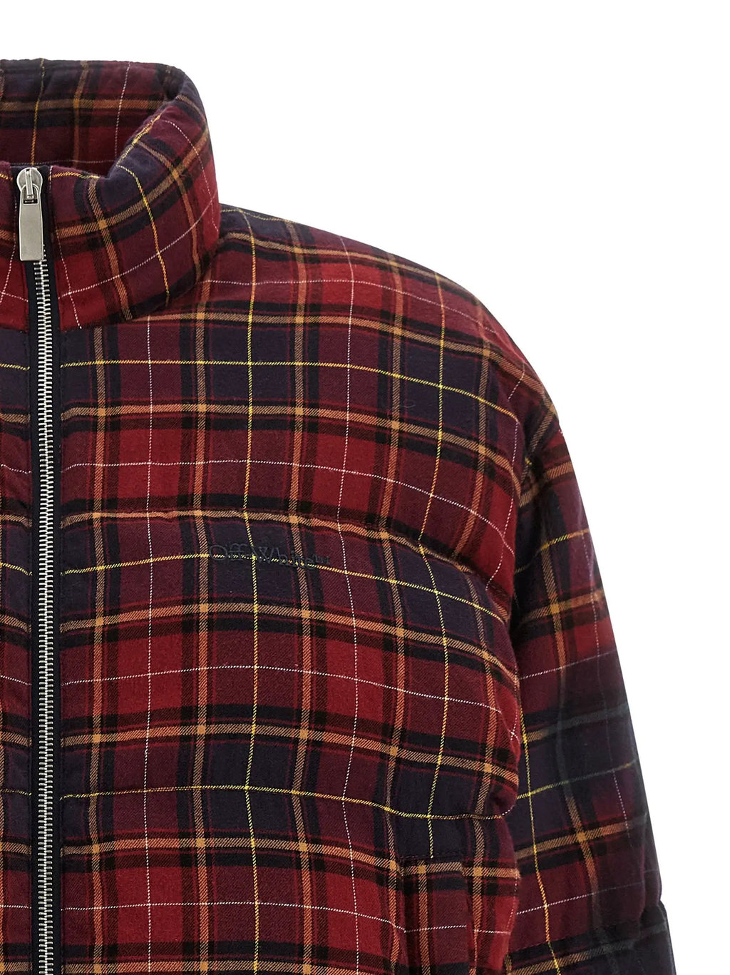 Off-White Bordeaux Cotton Full-Length Jacket