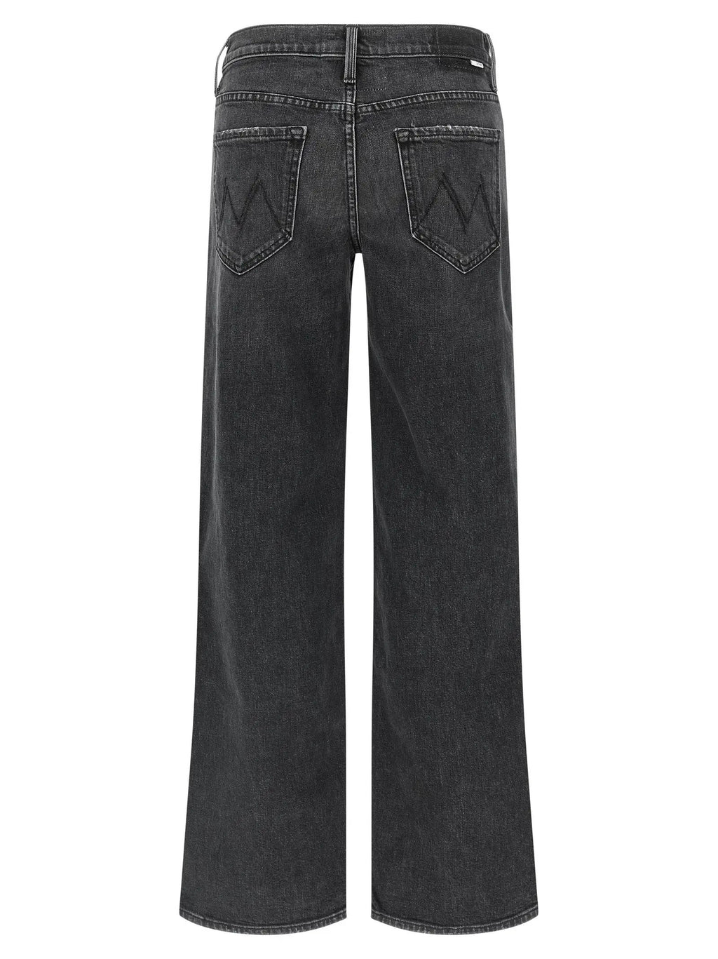 Mother Denim Black Cotton Straight-Leg Jeans