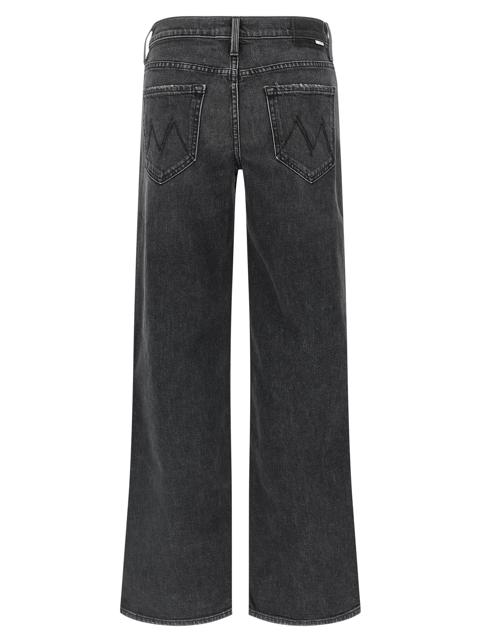 Mother Denim Black Cotton Straight-Leg Jeans
