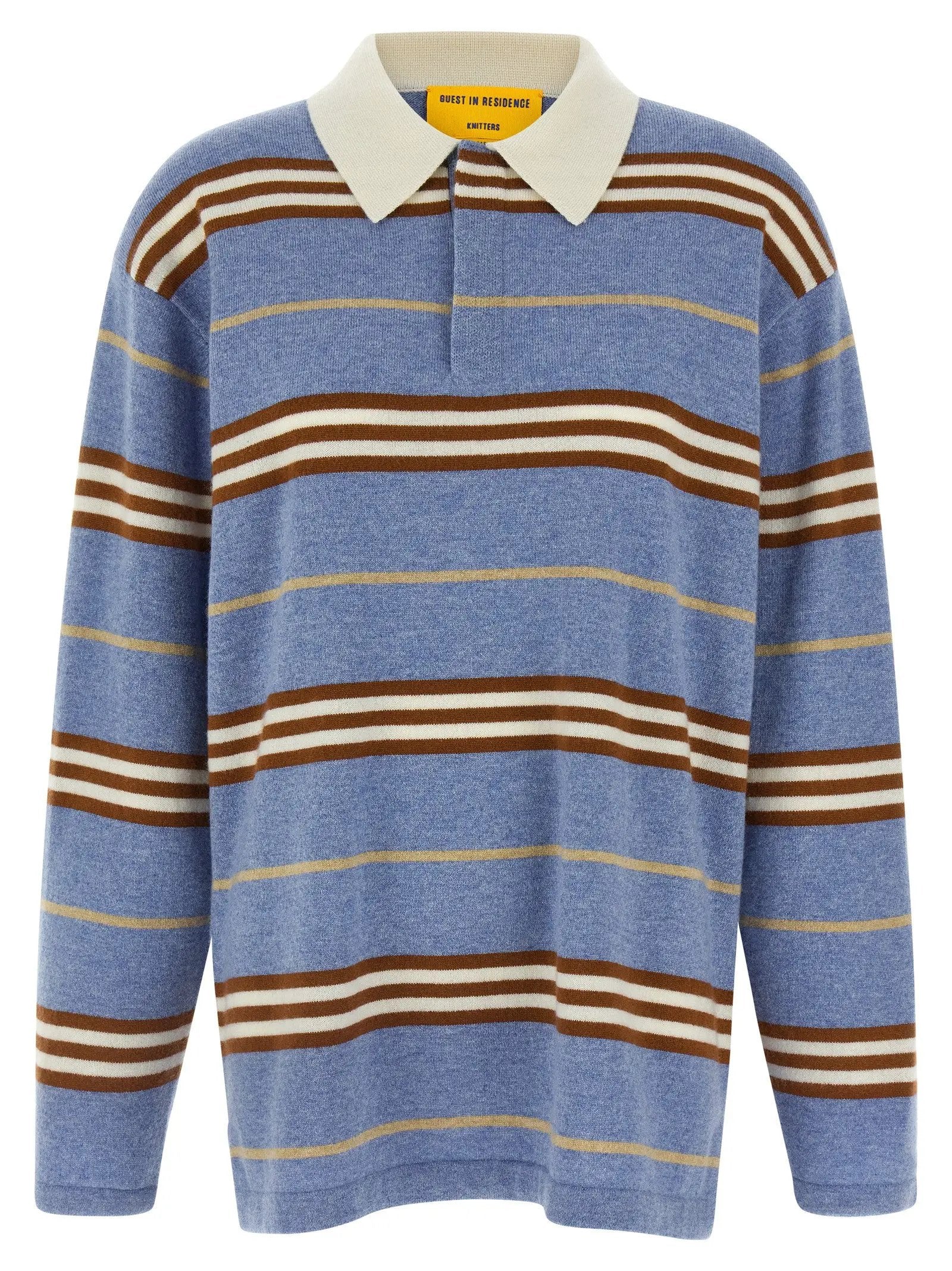 Guest in Residence Blue Cashmere Polo Shirt