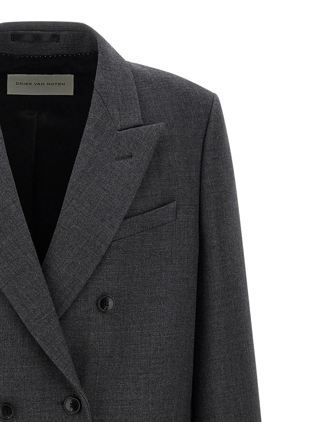 Dries Van Noten Gray Wool Coat
