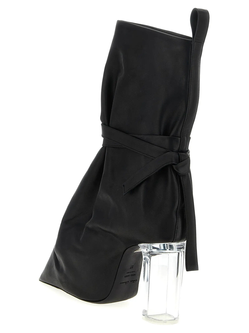 Rick Owens Black Cowhide Ankle Boots