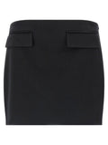 Ferragamo Black Virgin Wool Long Skirt