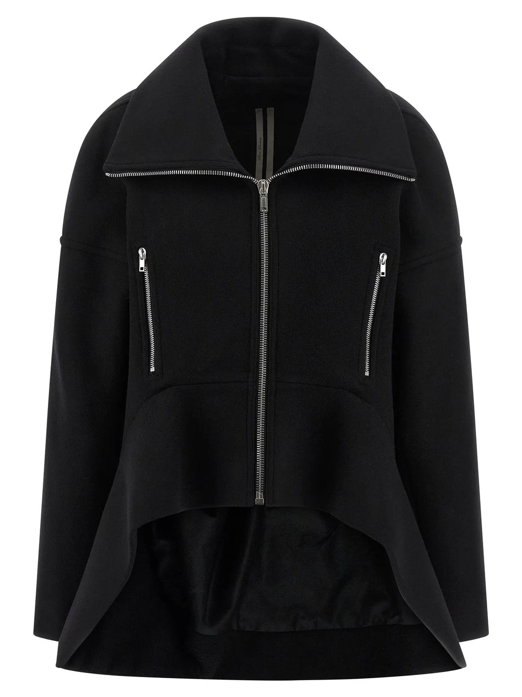 Rick Owens Black Virgin Wool Coat
