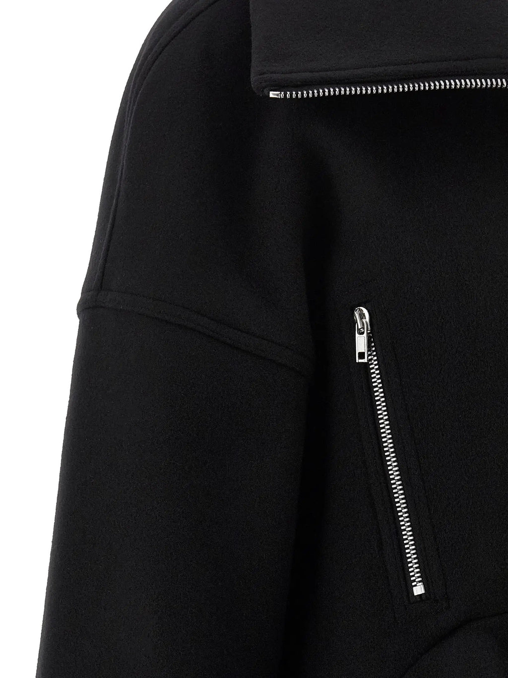 Rick Owens Black Virgin Wool Coat