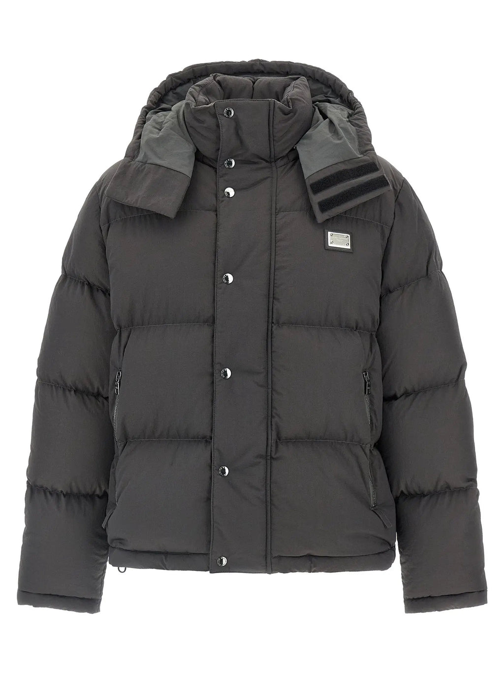 Dolce & Gabbana Veste longue en polyamide gris