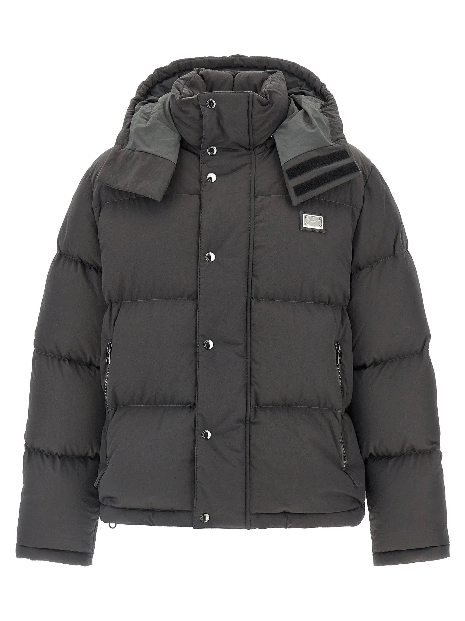 Dolce & Gabbana Veste longue en polyamide gris