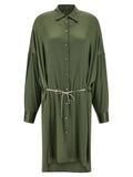 Dries Van Noten Bicolor Silk Midi Dress