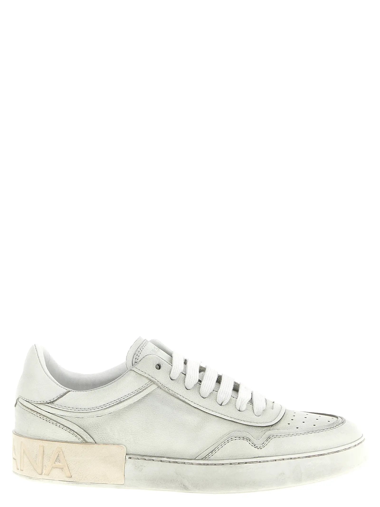 Dolce & Gabbana White Lamb Leather Low Top Sneakers