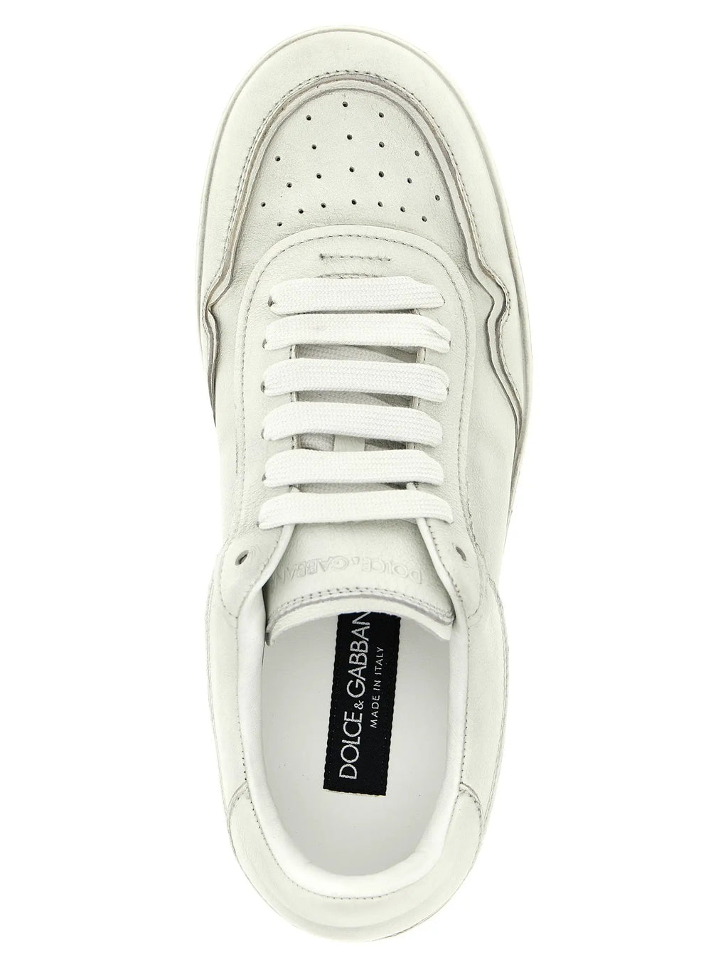 Dolce & Gabbana White Lamb Leather Low Top Sneakers