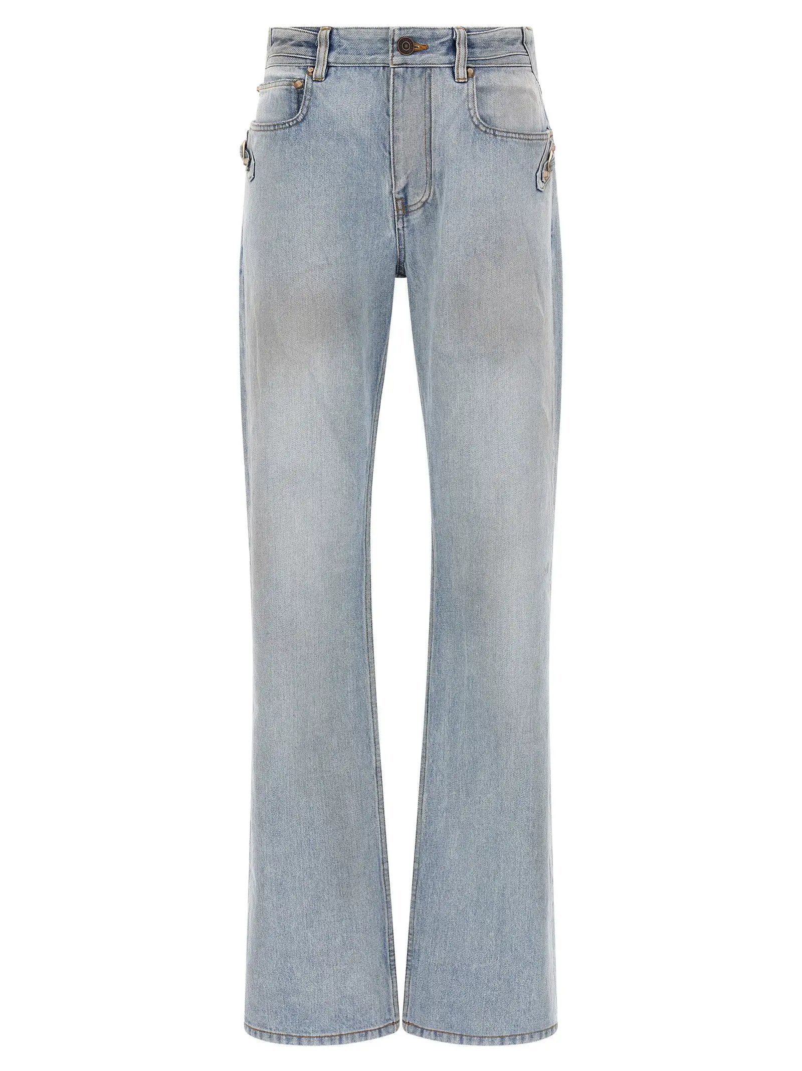 Balenciaga Blue Cotton Straight-Leg Jeans