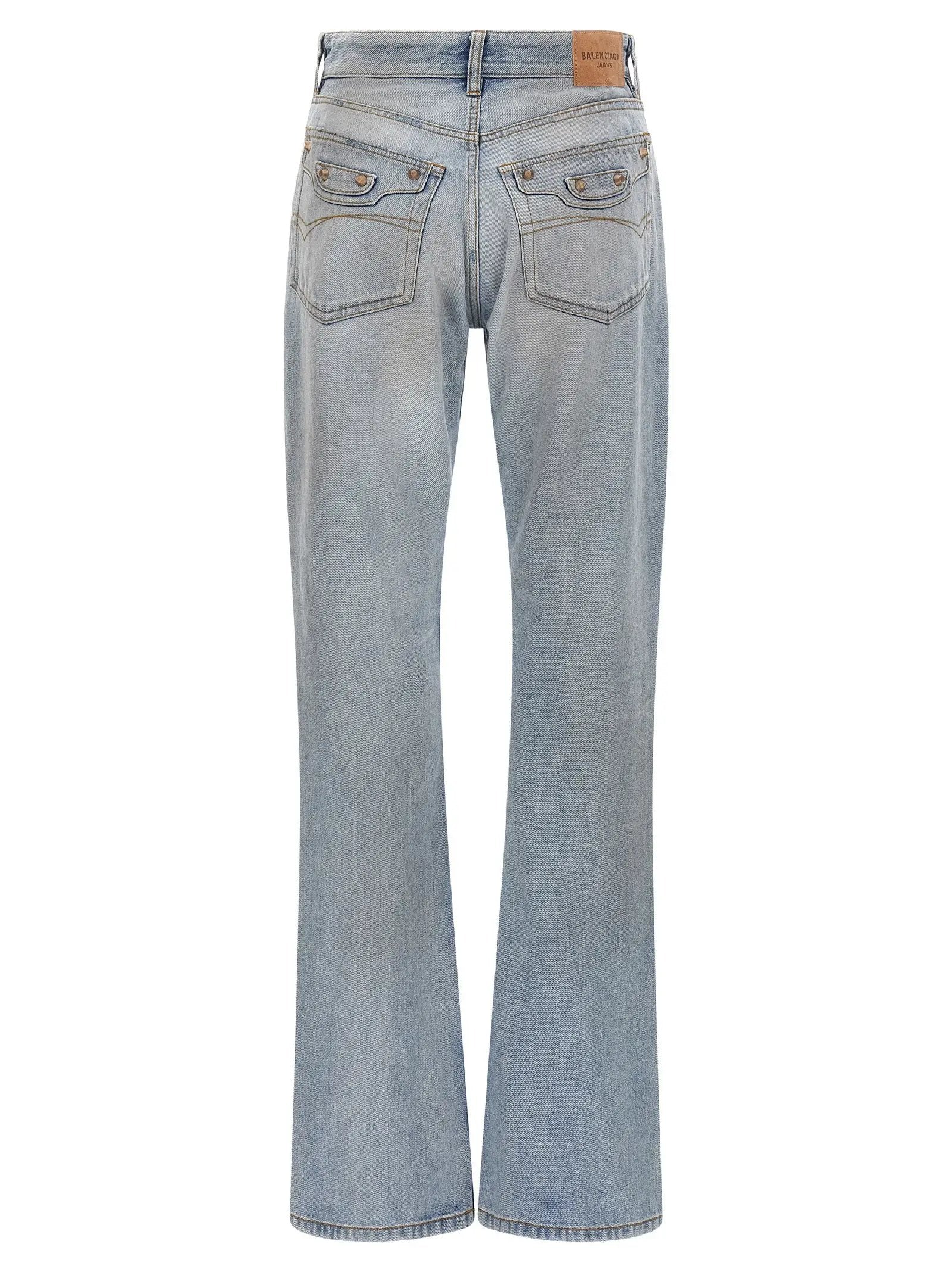 Balenciaga Blue Cotton Straight-Leg Jeans