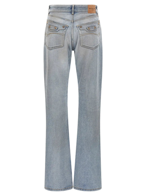 Jean coupe droite en coton bleu Balenciaga