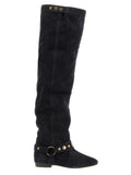 Isabel Marant Black Calfskin Over The Knee