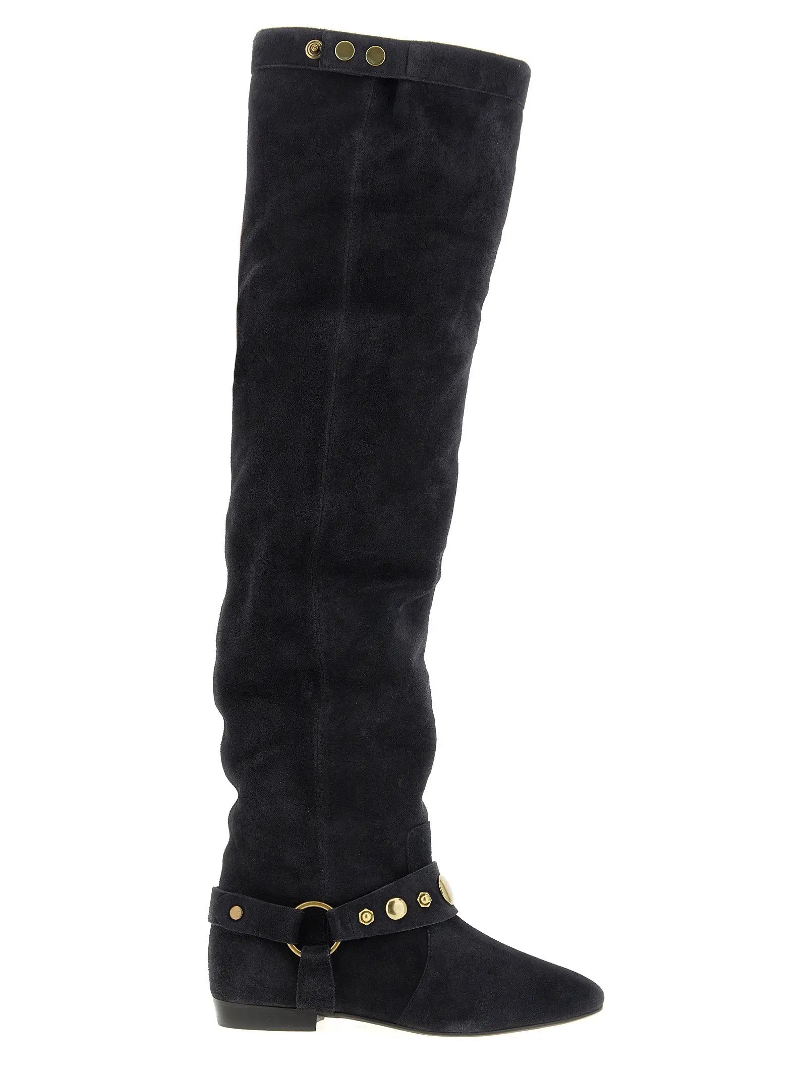 Isabel Marant Black Calfskin Over The Knee