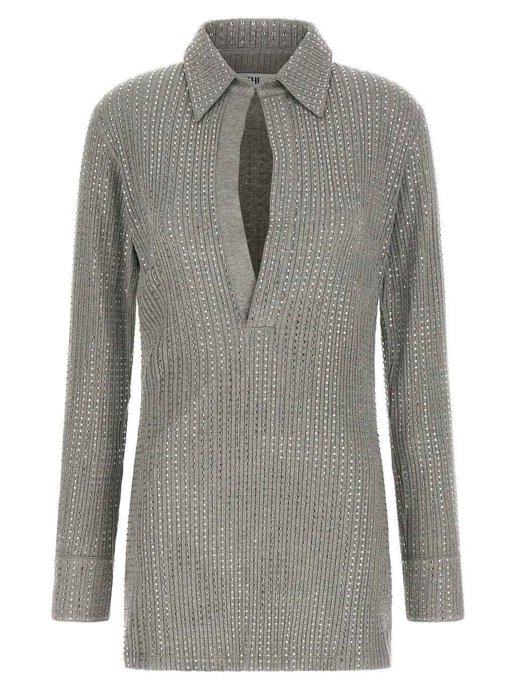 The Attico Gray Cotton Short Dress