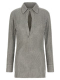 The Attico Gray Cotton Short Dress