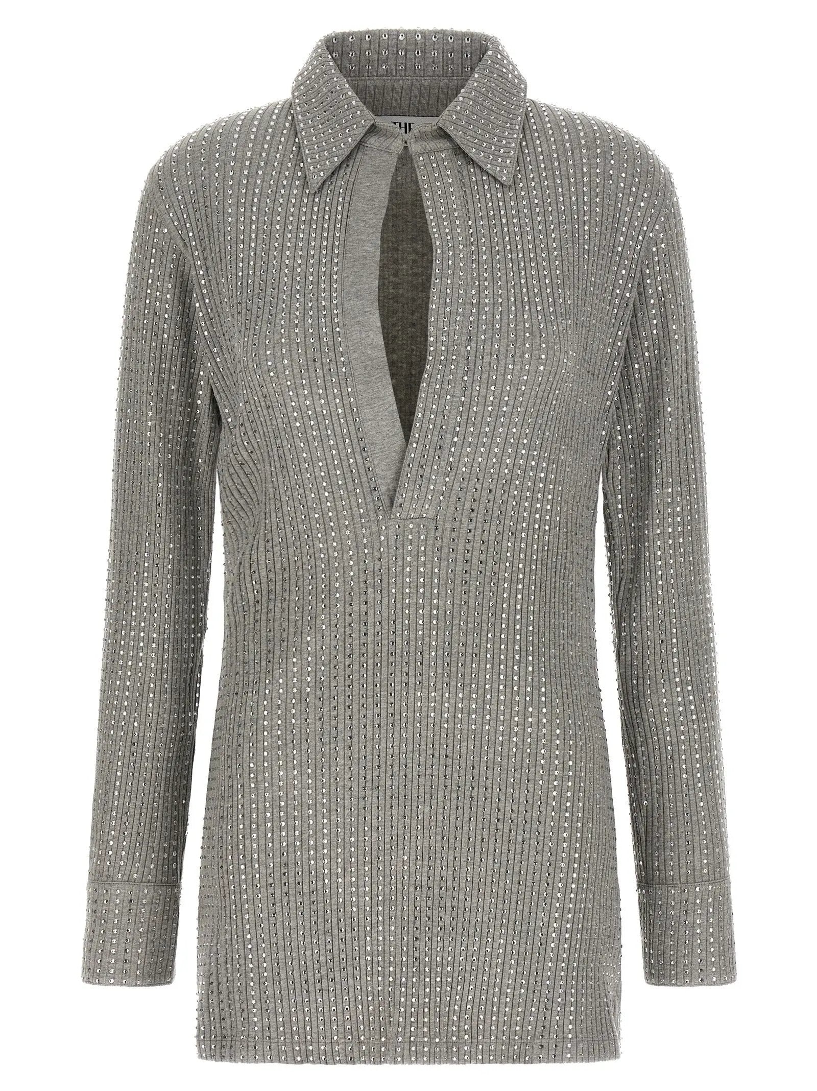 The Attico Gray Cotton Short Dress