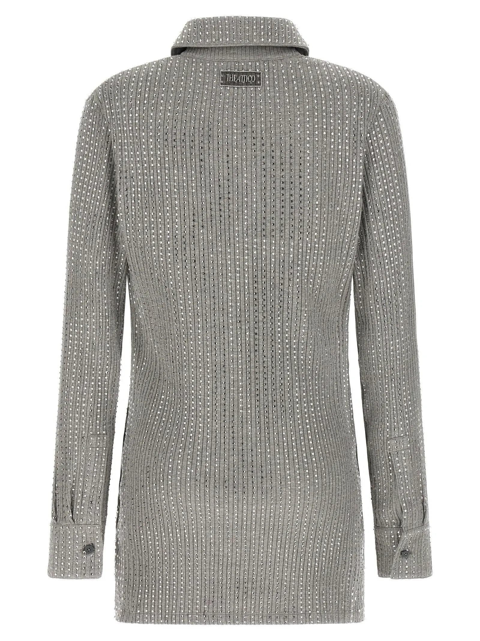 The Attico Gray Cotton Short Dress