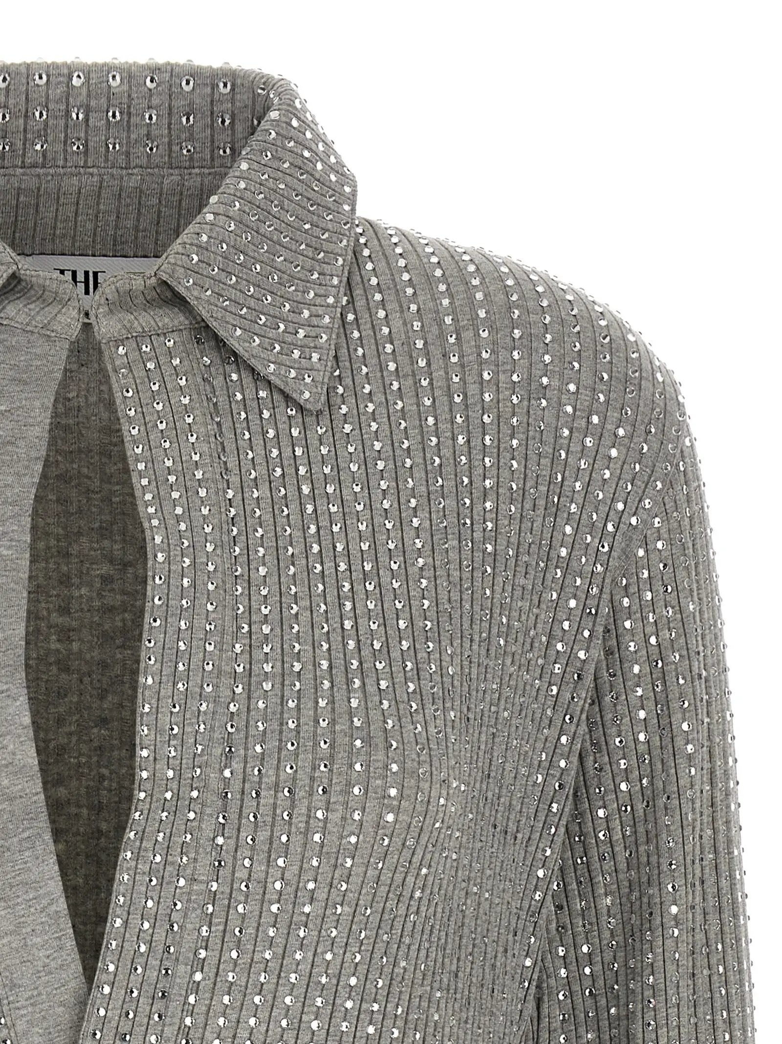The Attico Gray Cotton Short Dress