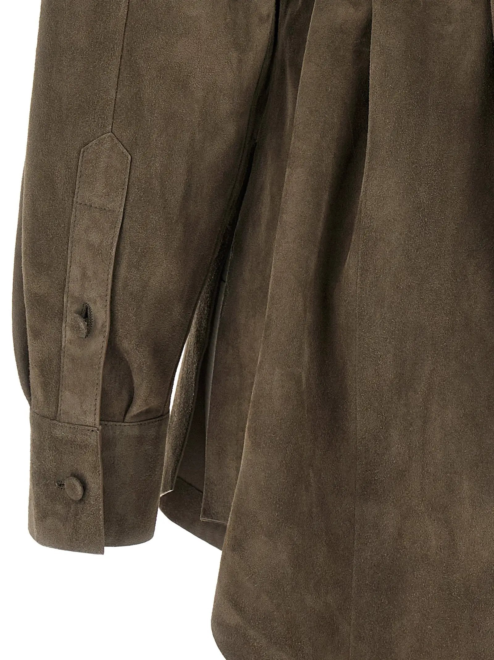 Fendi Gray Lamb Leather Blouse
