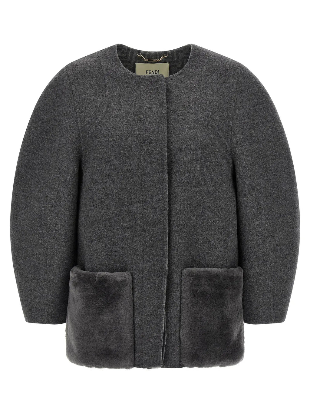 Fendi Gray Virgin Wool Coat