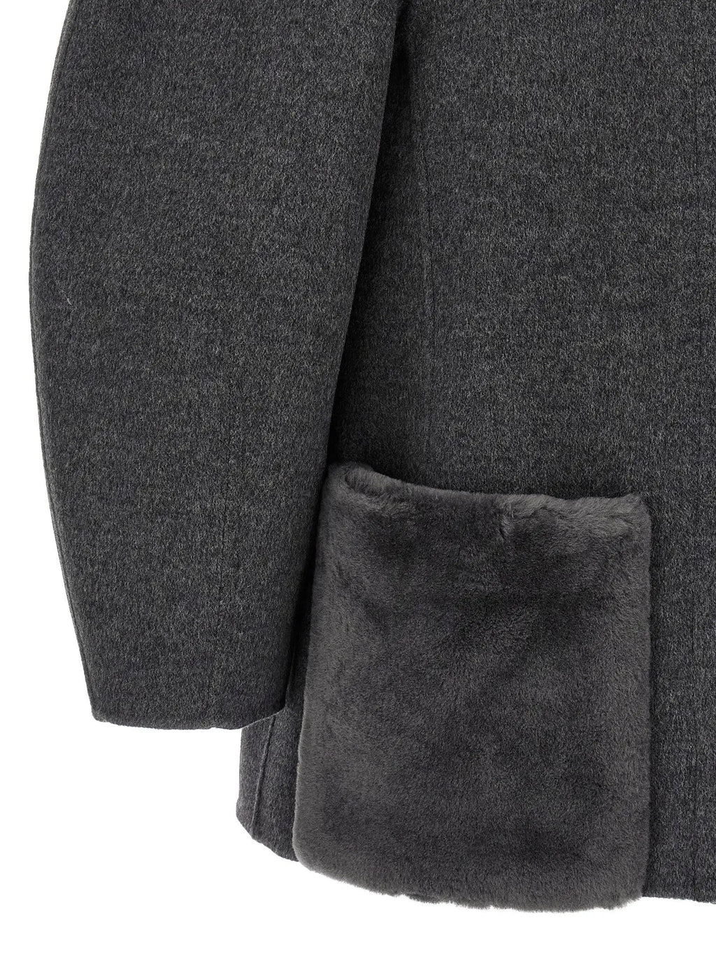 Fendi Gray Virgin Wool Coat