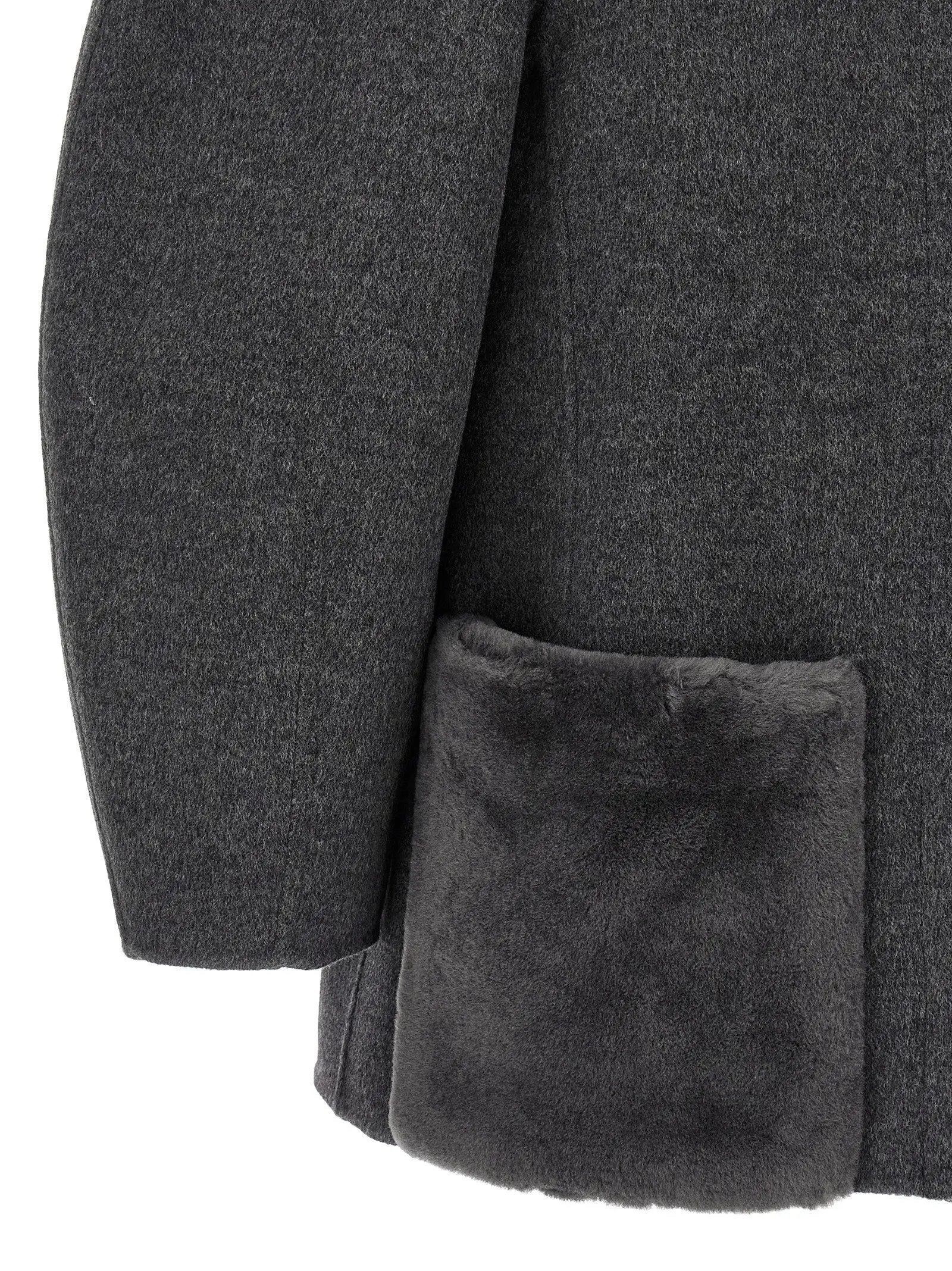 Fendi Gray Virgin Wool Coat