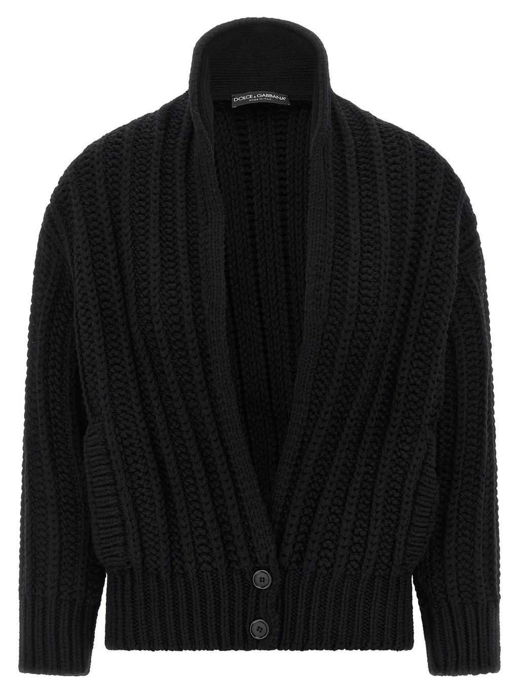 Dolce & Gabbana Black Virgin Wool Cardigan