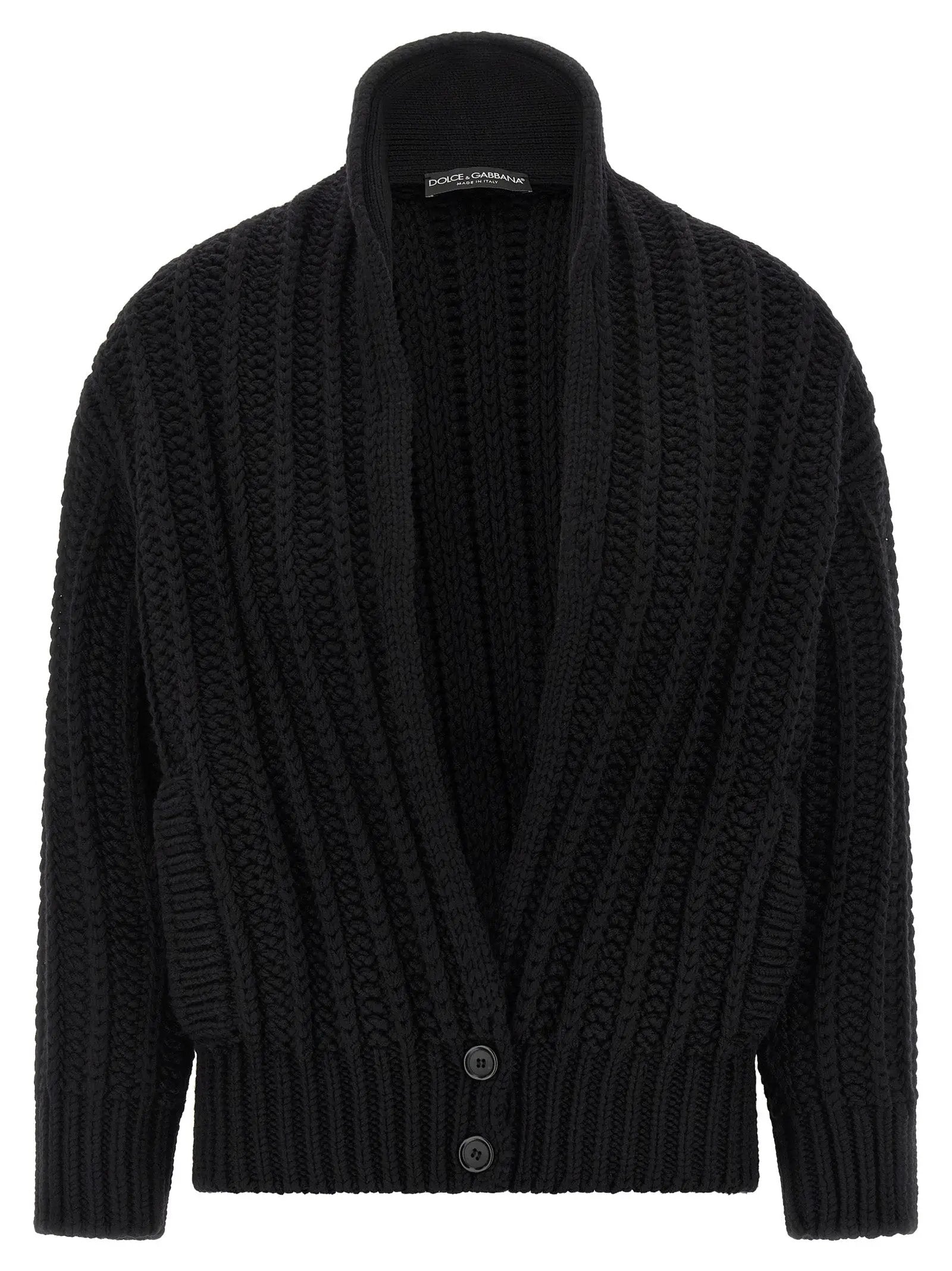 Dolce & Gabbana Black Virgin Wool Cardigan