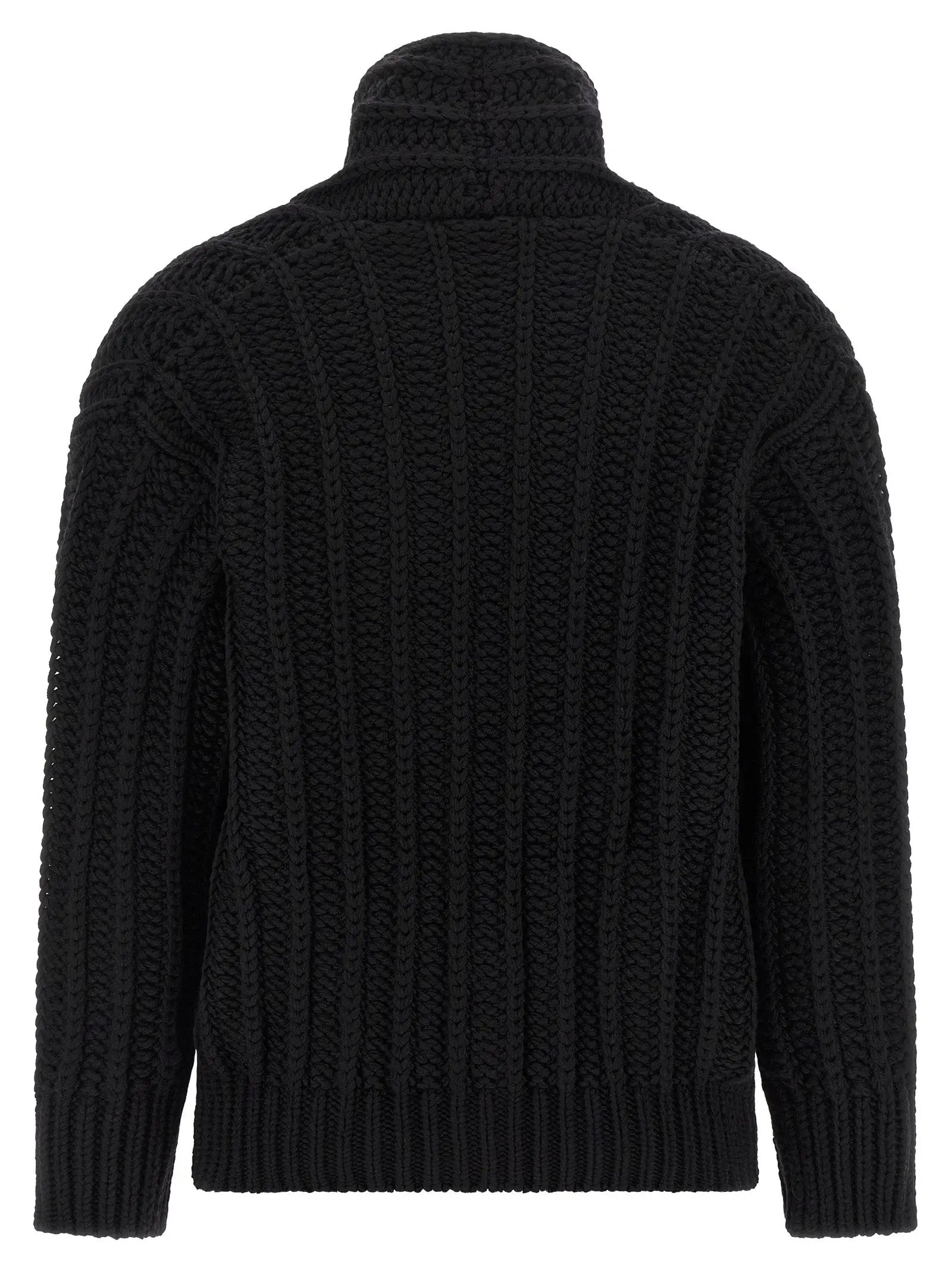 Dolce & Gabbana Black Virgin Wool Cardigan