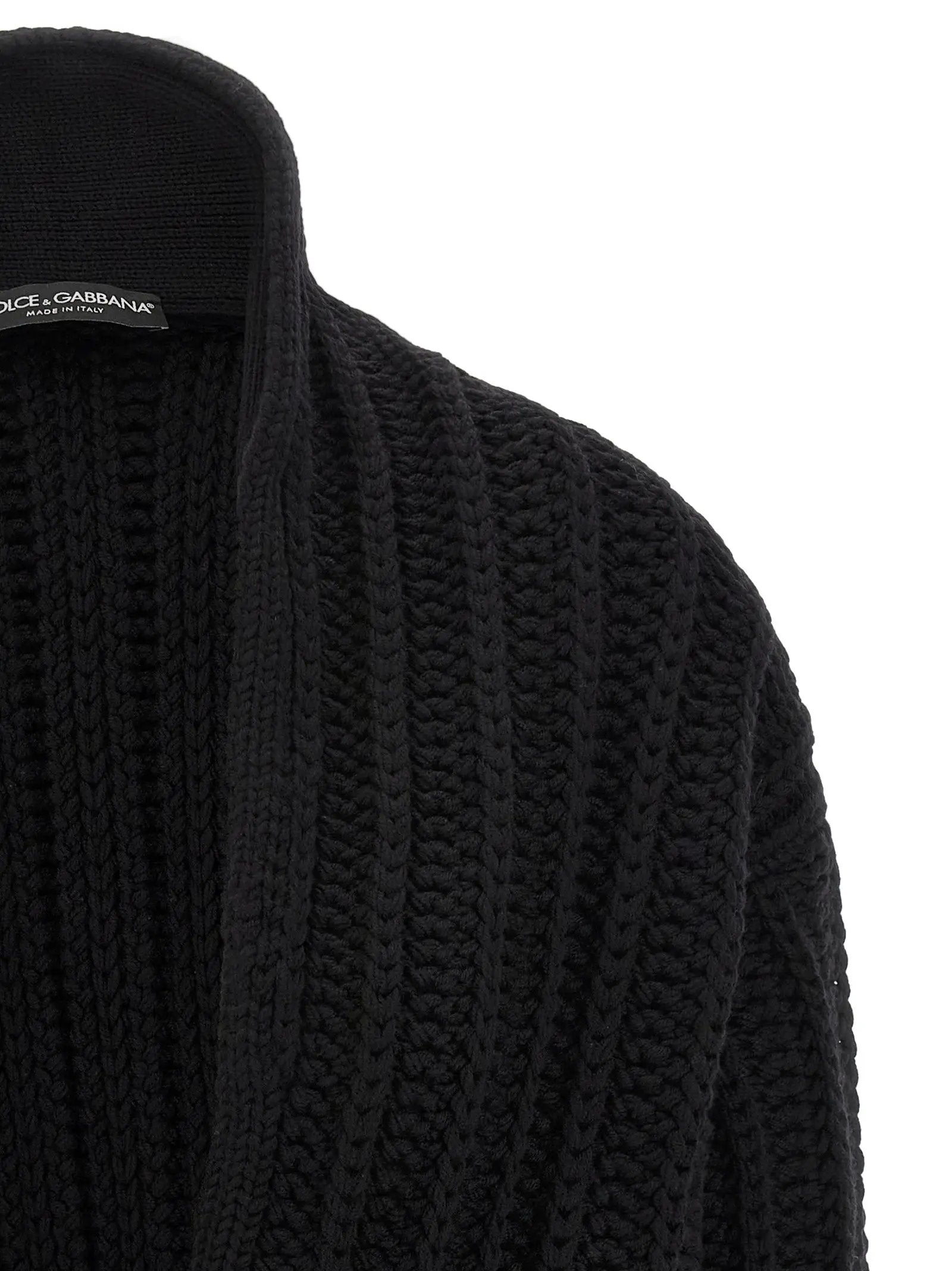 Dolce & Gabbana Black Virgin Wool Cardigan