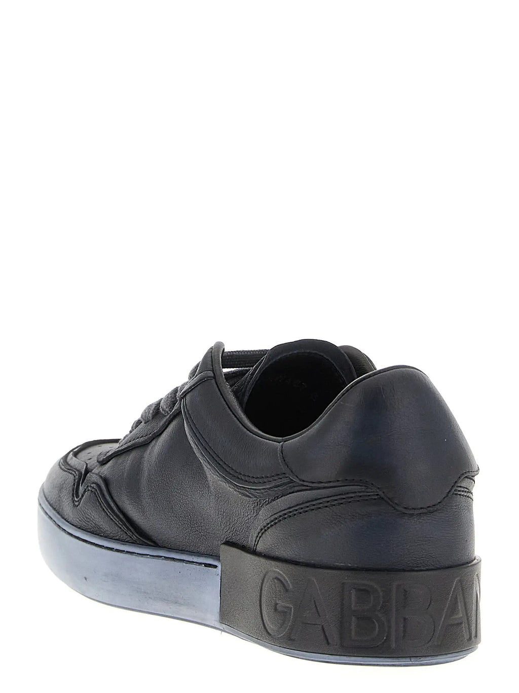 Dolce & Gabbana Black Lamb Leather Low Top Sneakers
