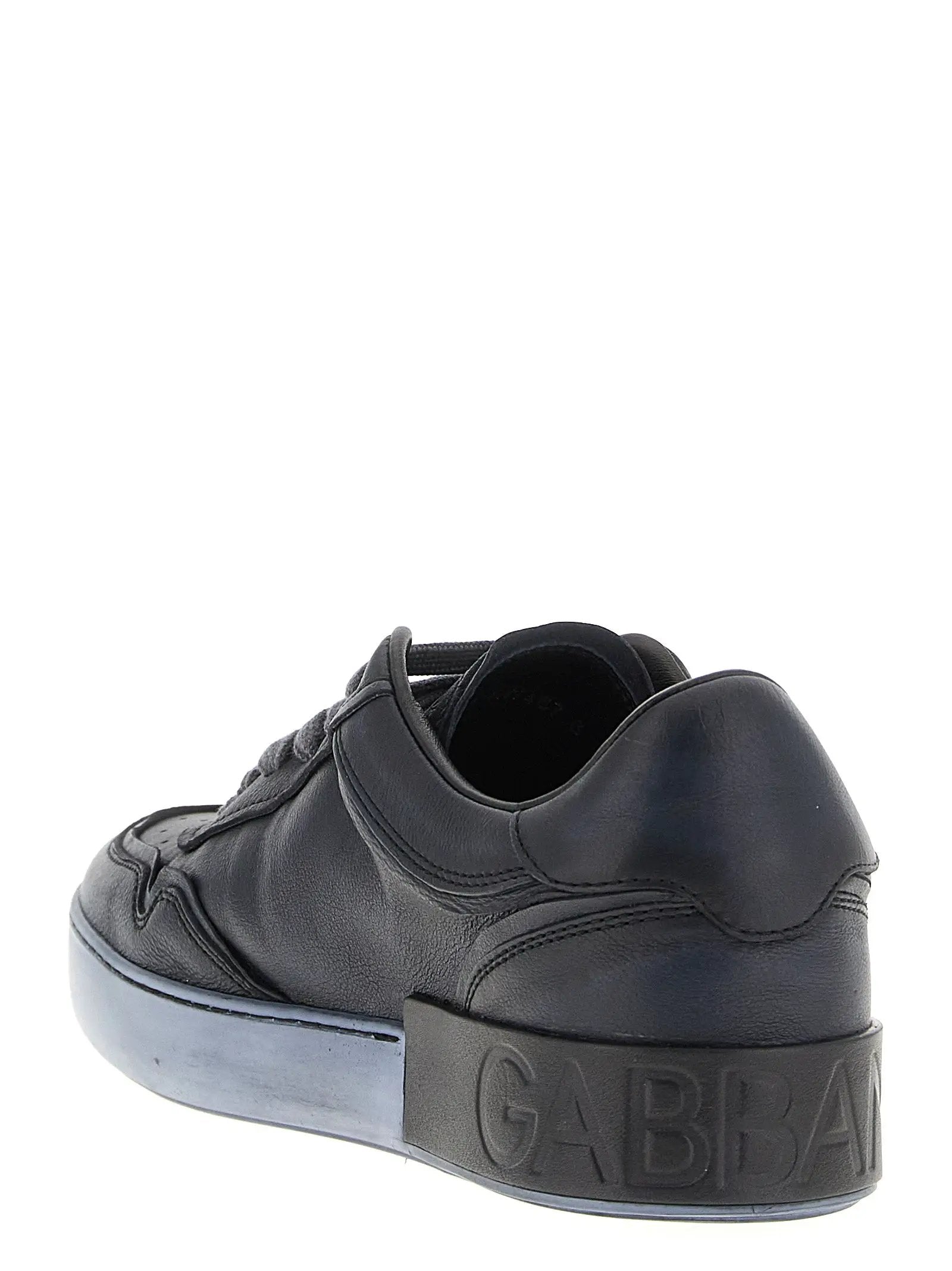 Dolce & Gabbana Black Lamb Leather Low Top Sneakers