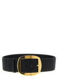 Ceinture Dolce &amp; Gabbana en cuir de veau noir, coupe classique