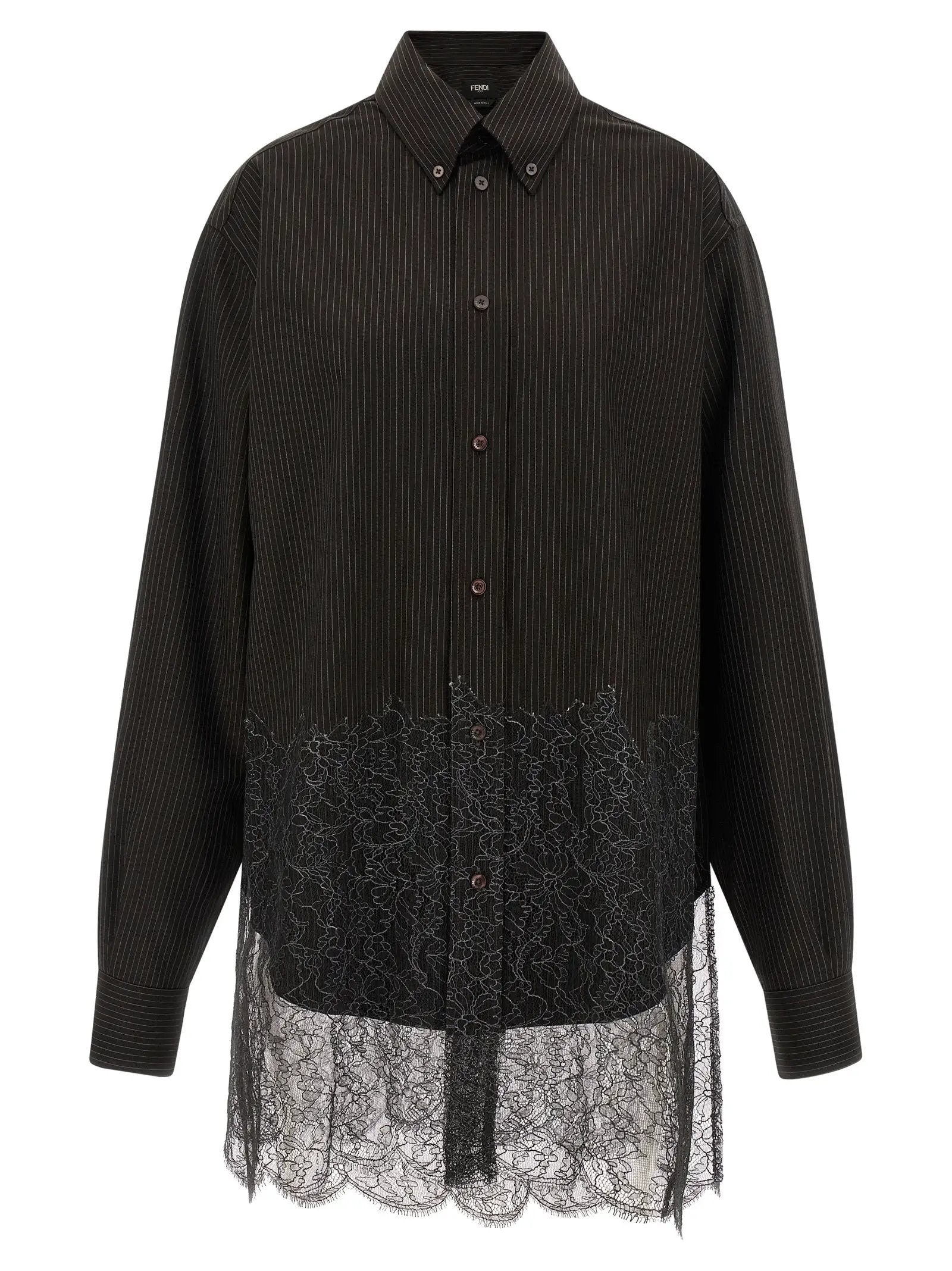 Fendi Brown Virgin Wool Blouse