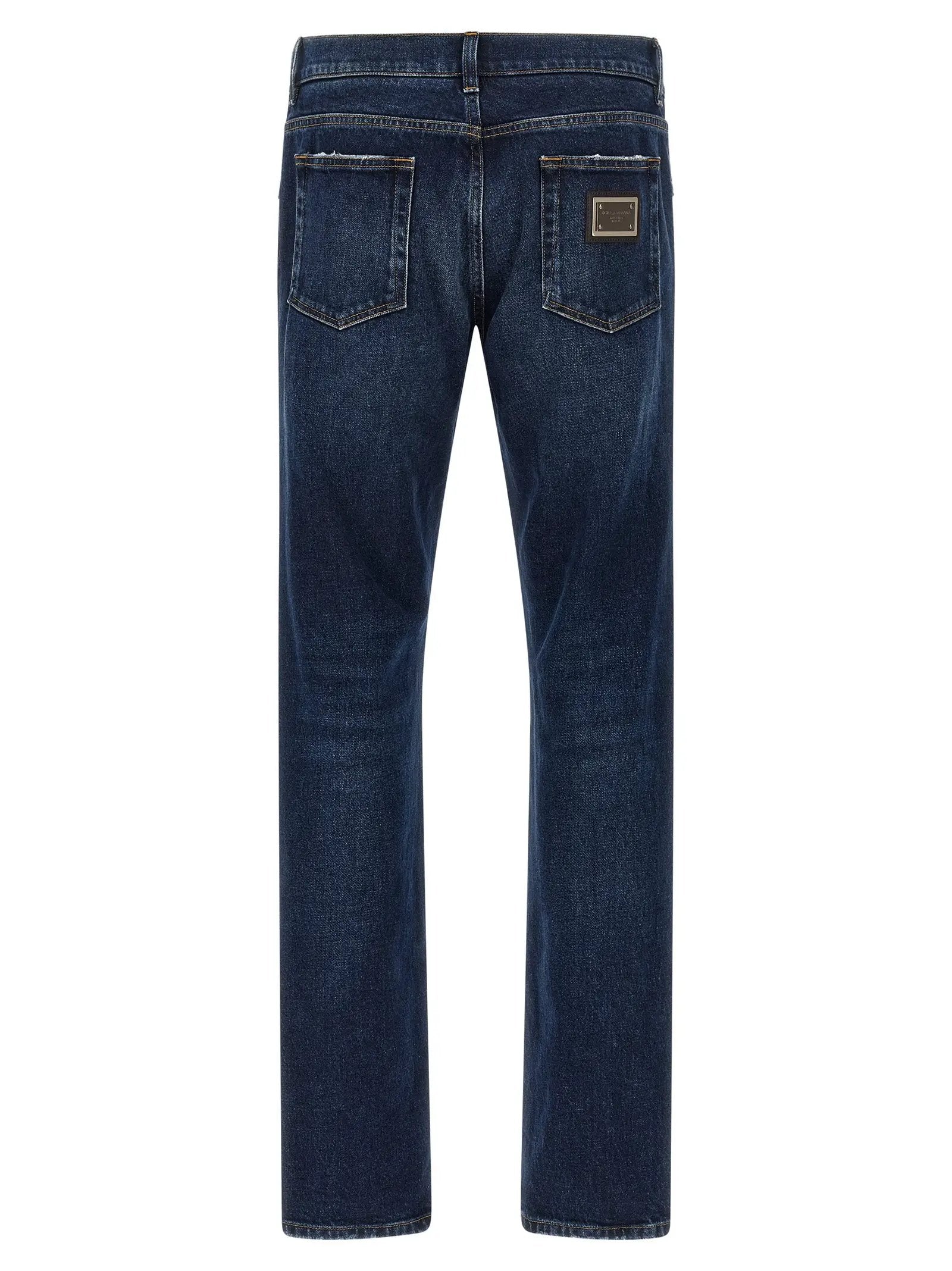 Dolce & Gabbana Blue Cotton Straight-Leg Jeans