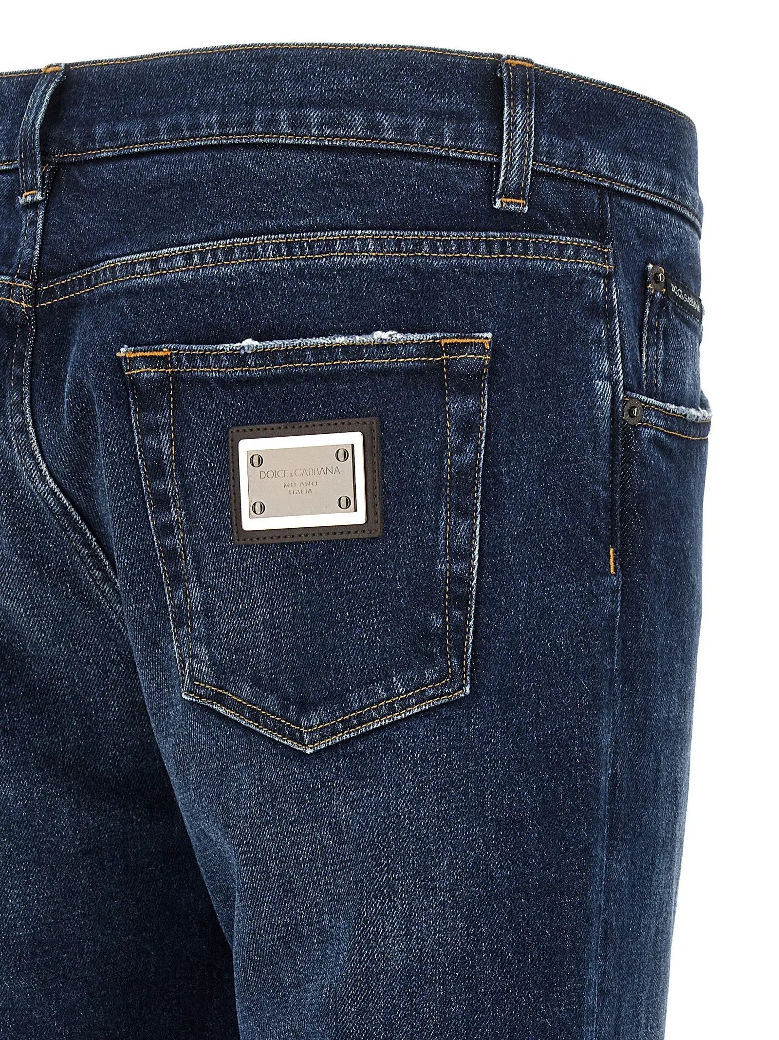 Dolce & Gabbana Blue Cotton Straight-Leg Jeans