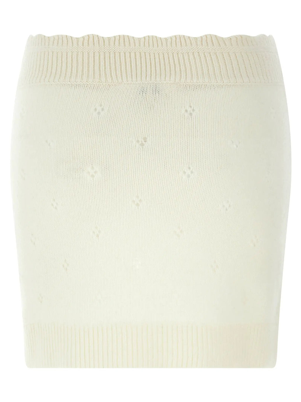 Chloé White Wool Long Skirt