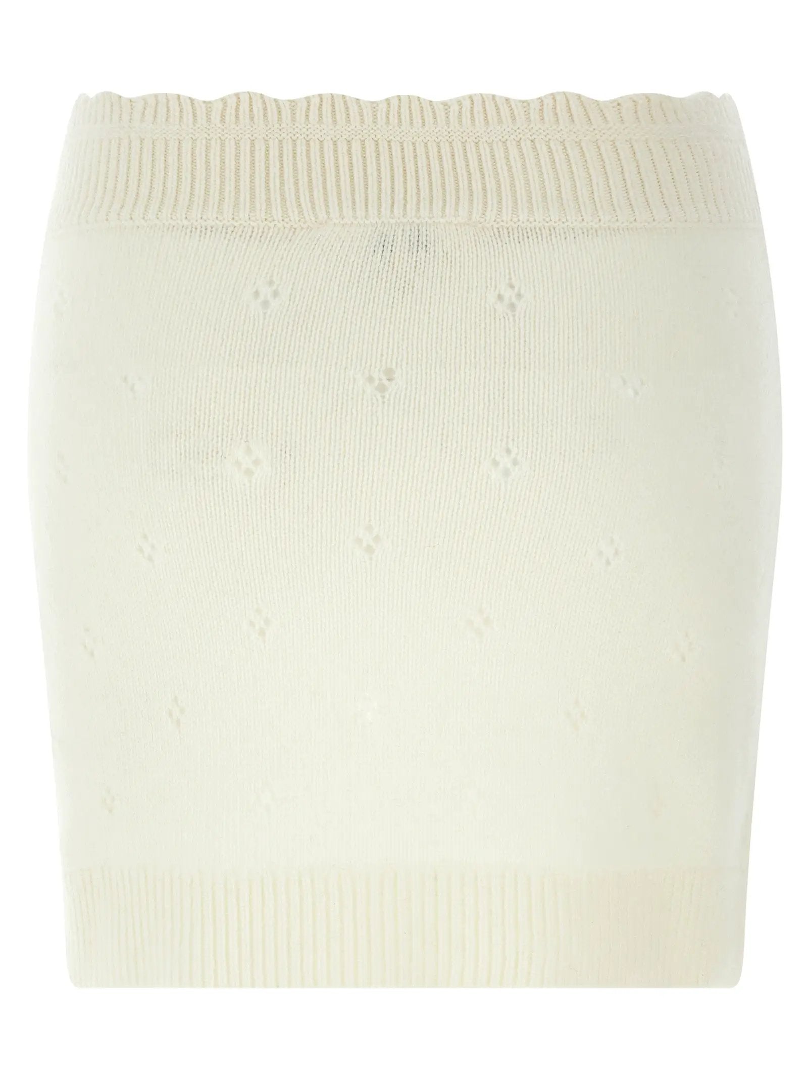 Chloé White Wool Long Skirt