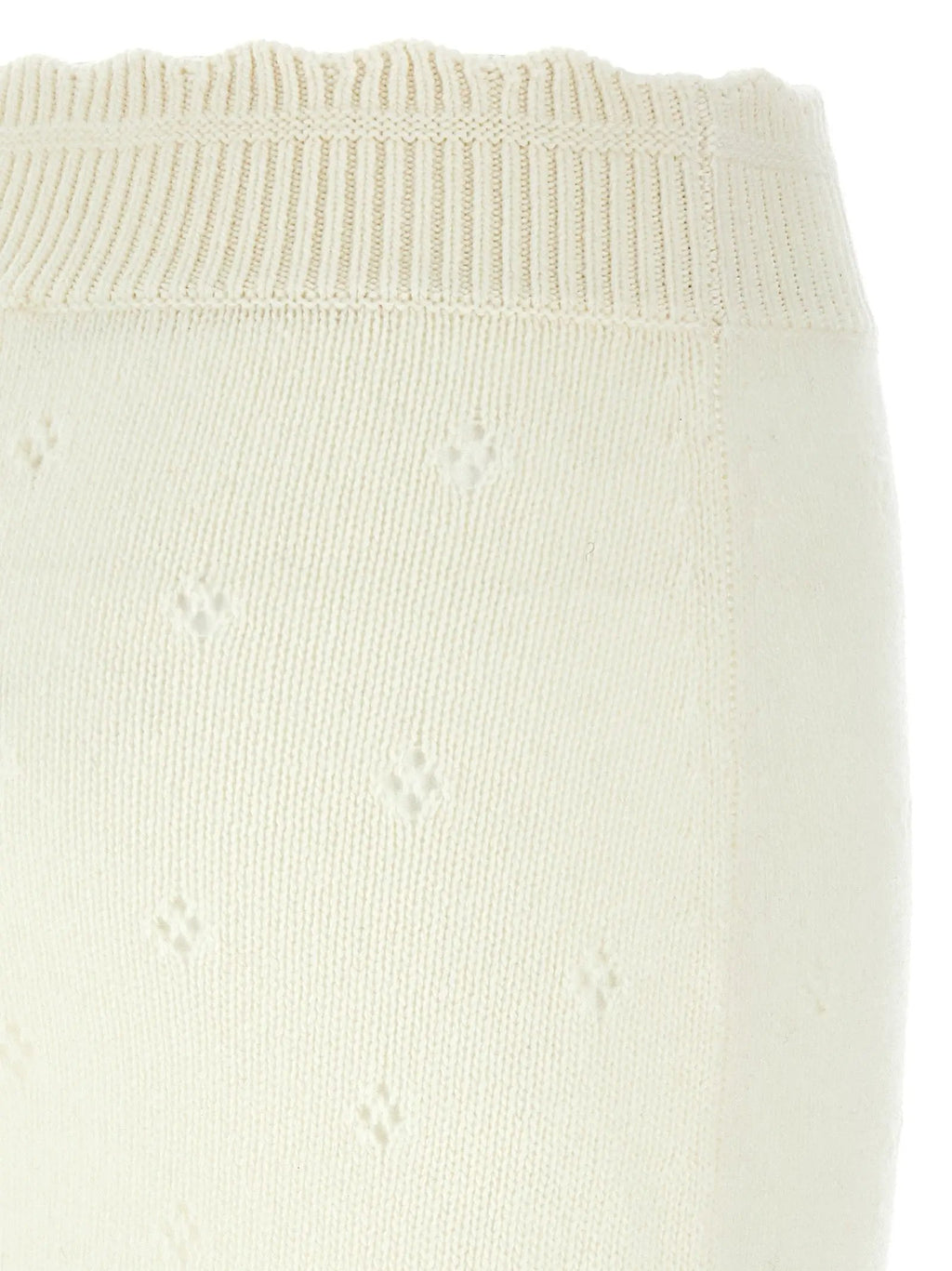 Chloé White Wool Long Skirt