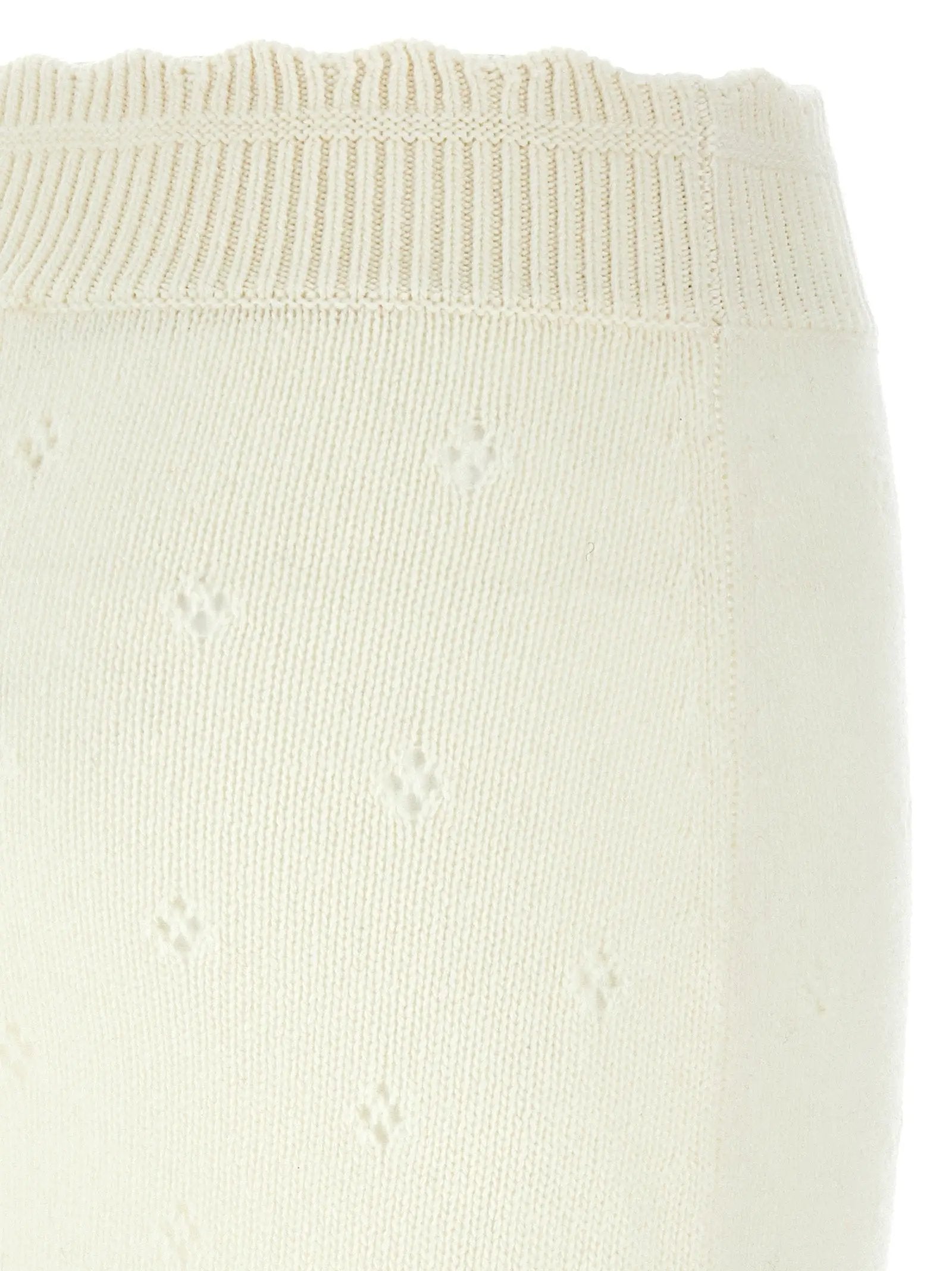 Chloé White Wool Long Skirt